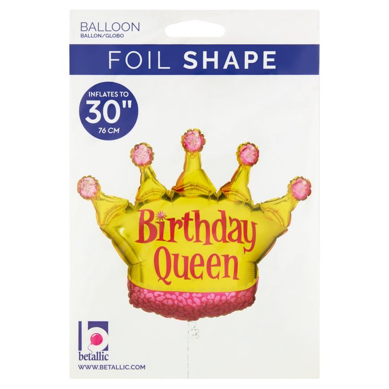 Betallic Foil Shape Birthday Queen 30" Balloon
