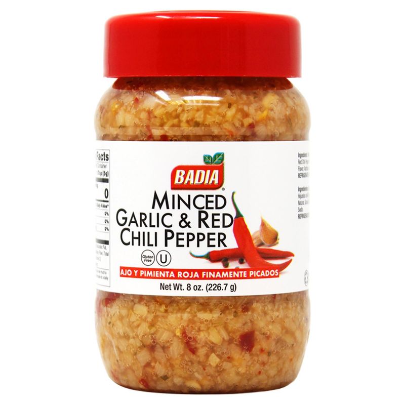 Badia Minced Garlic &amp; Red Chili Pepper, 8 oz