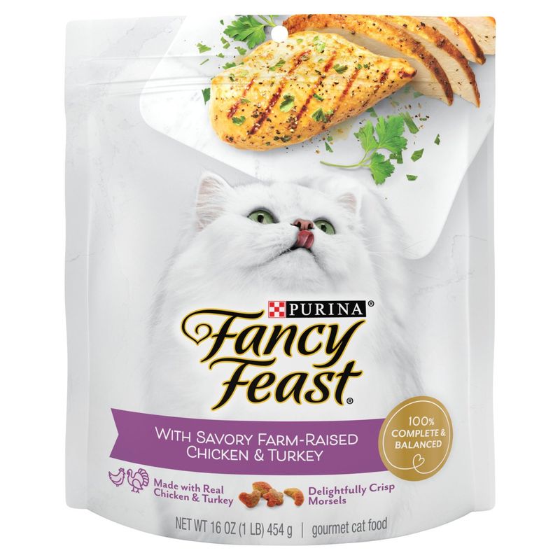 Purina Fancy Feast Gourmet Cat Food with Savory Farm-Raised Chicken &amp; Turkey, 16 oz