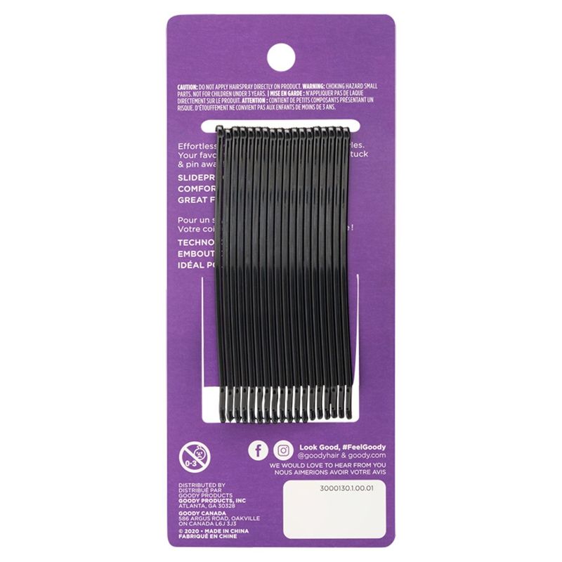 Goody Mosaic XL Curved Bobby Pins Black, 18 count
