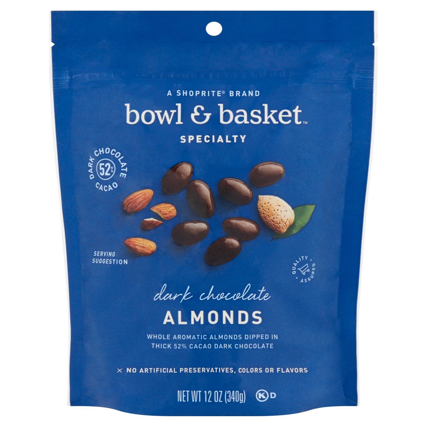 Bowl &amp; Basket Specialty Dark Chocolate Almonds, 12 oz