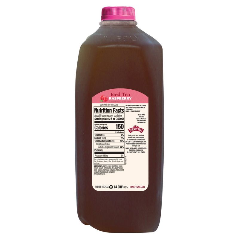 Turkey Hill Raspberry Iced Tea, half gal