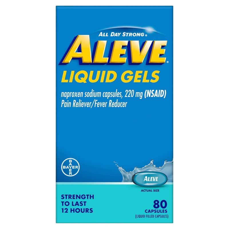 Aleve All Day Strong Liquid Gel Capsules, 220 mg, 80 count