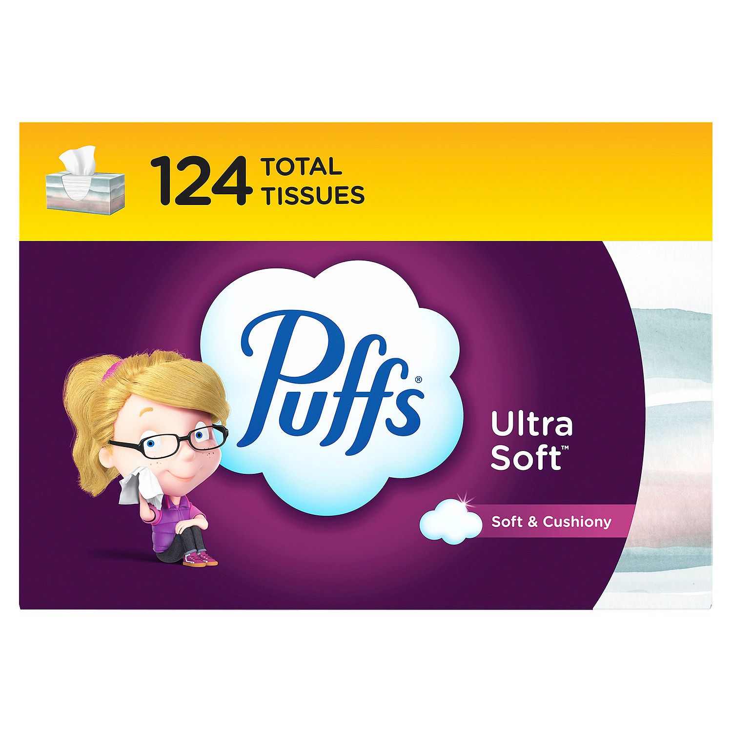 Puffs Ultra Soft Facial Tissues, 124 count
