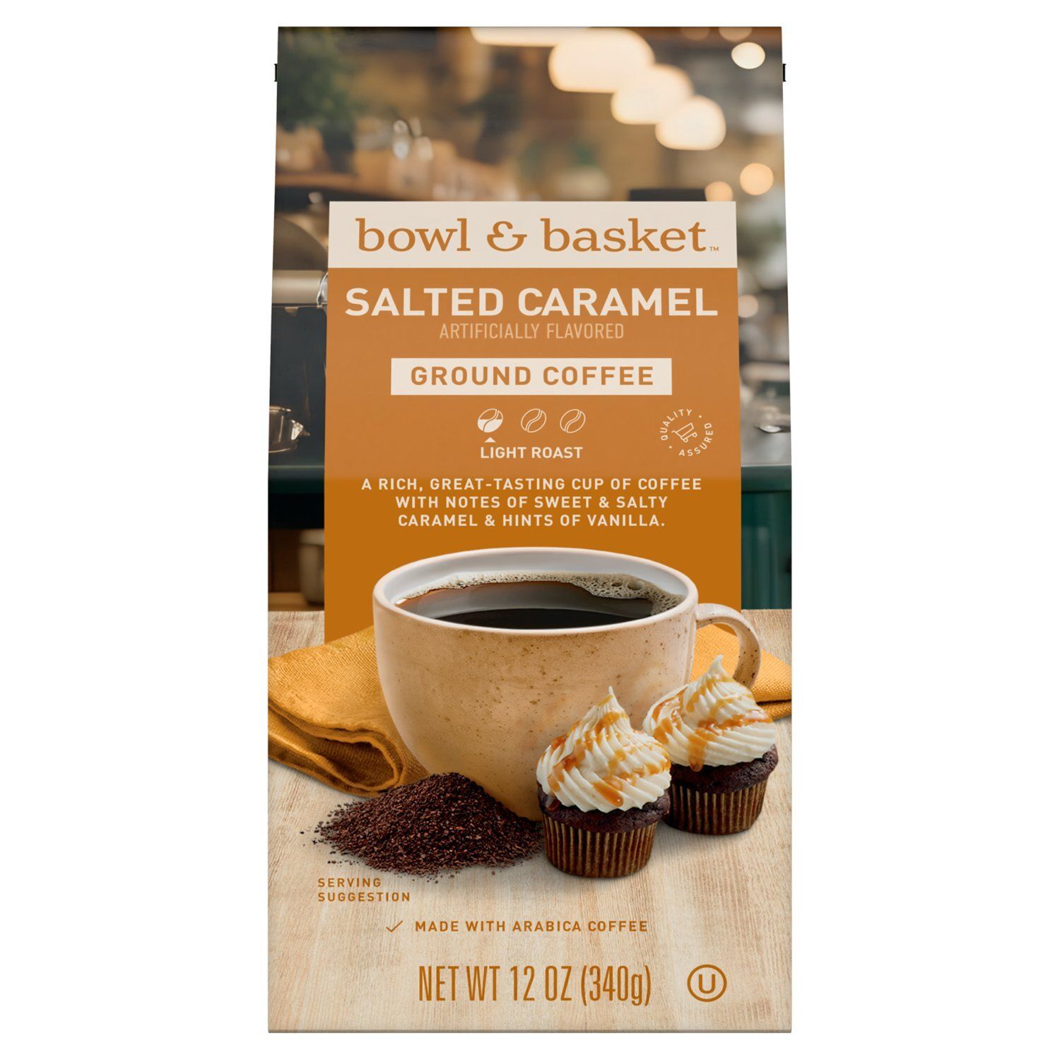 Bowl &amp; Basket Salted Caramel Light Roast Ground Coffee, 12 oz