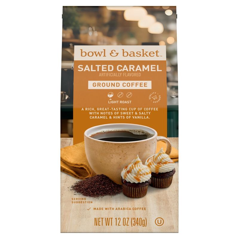 Bowl &amp; Basket Salted Caramel Light Roast Ground Coffee, 12 oz