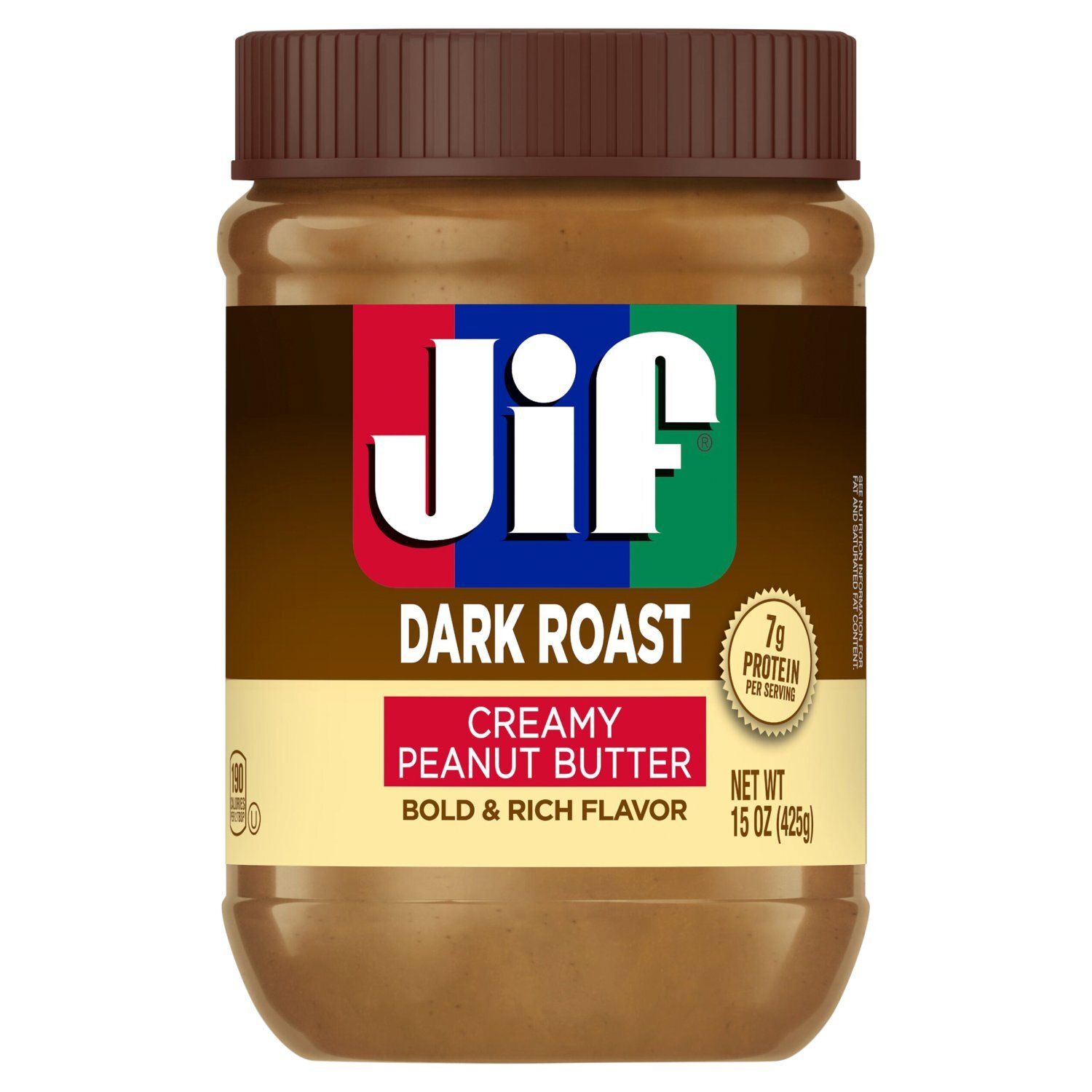Jif Dark Roast Creamy Peanut Butter, 15 oz
