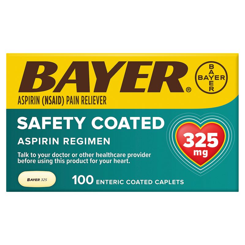 Bayer Aspirin Regimen Safety Enteric Coated Caplets, 325 mg, 100 count