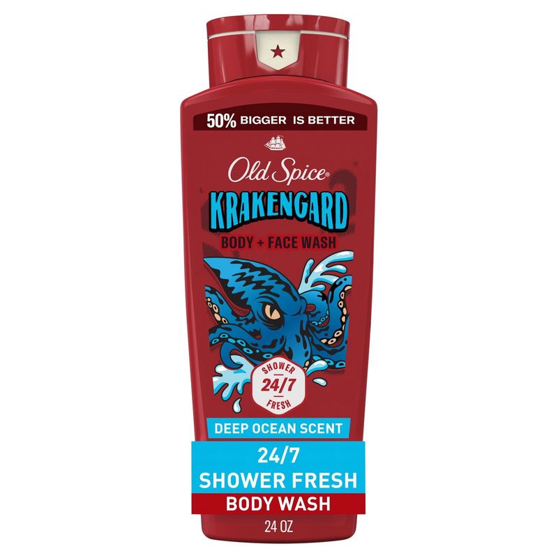 Old Spice Krakengard Deep Ocean Scent Body + Face Wash, 24 fl oz