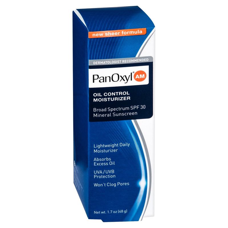 PanOxyl AM Broad Spectrum Oil Control Mineral Sunscreen Moisturizer, SPF 30, 1.7 oz