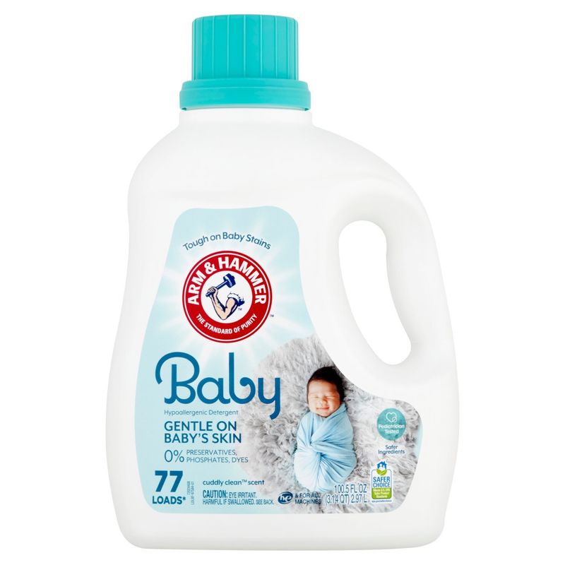 Arm &amp; Hammer Cuddly Clean Scent Baby Hypoallergenic Detergent, 77 loads, 100.5 fl oz