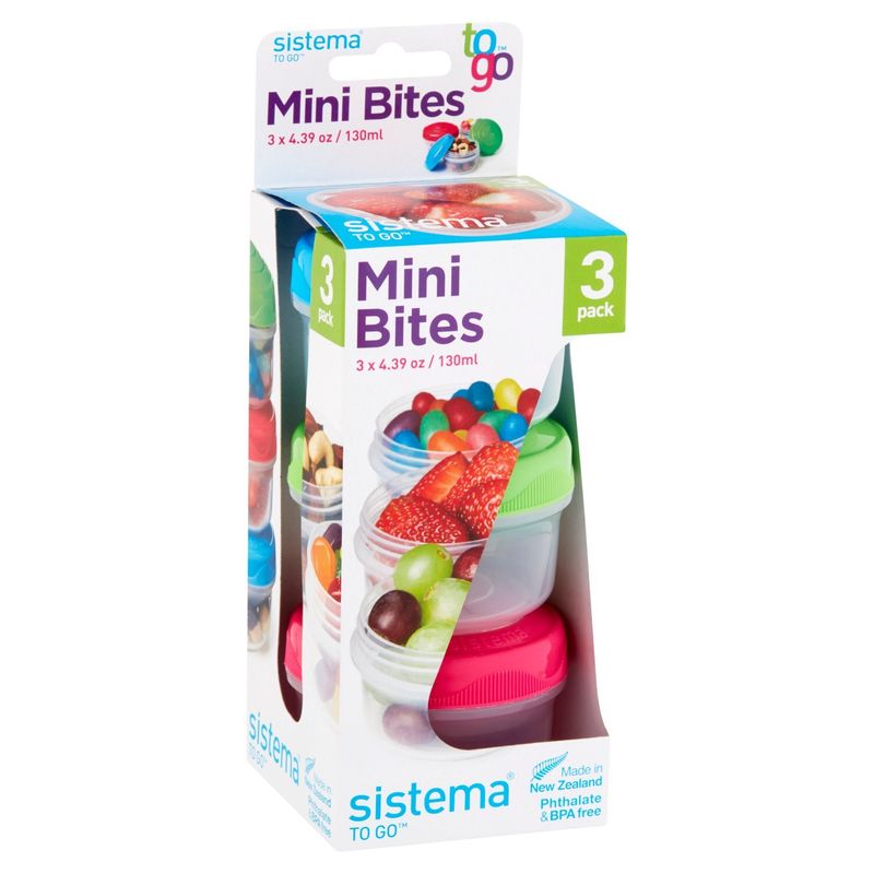 Sistema To Go 4.39 oz Mini Bites Containers, 3 count