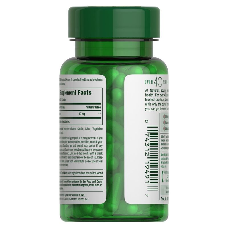 Nature's Bounty Melatonin Dietary Supplement, 10 mg, 60 count