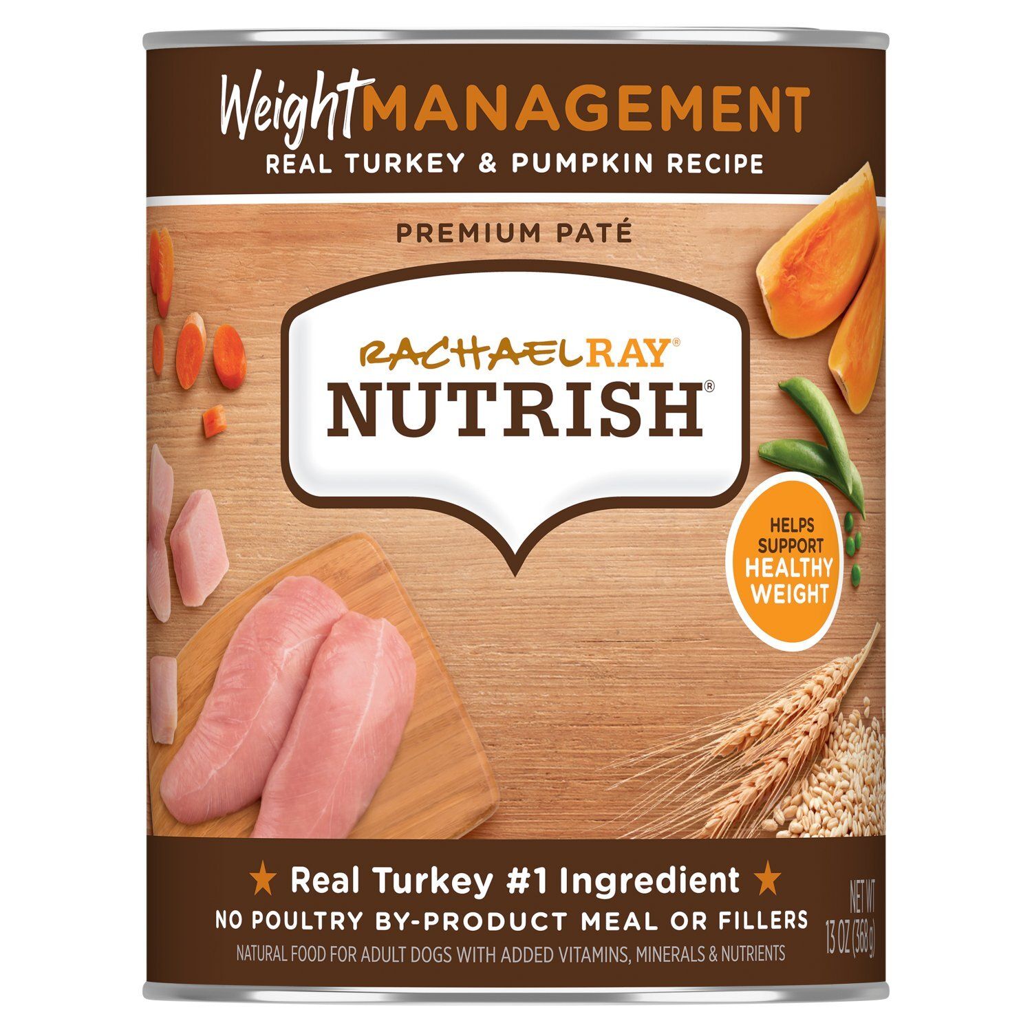 Rachael Ray Nutrish Pemium Paté Real Turkey &amp; Pumpkin Recipe Natural Food for Adult Dogs, 13 oz