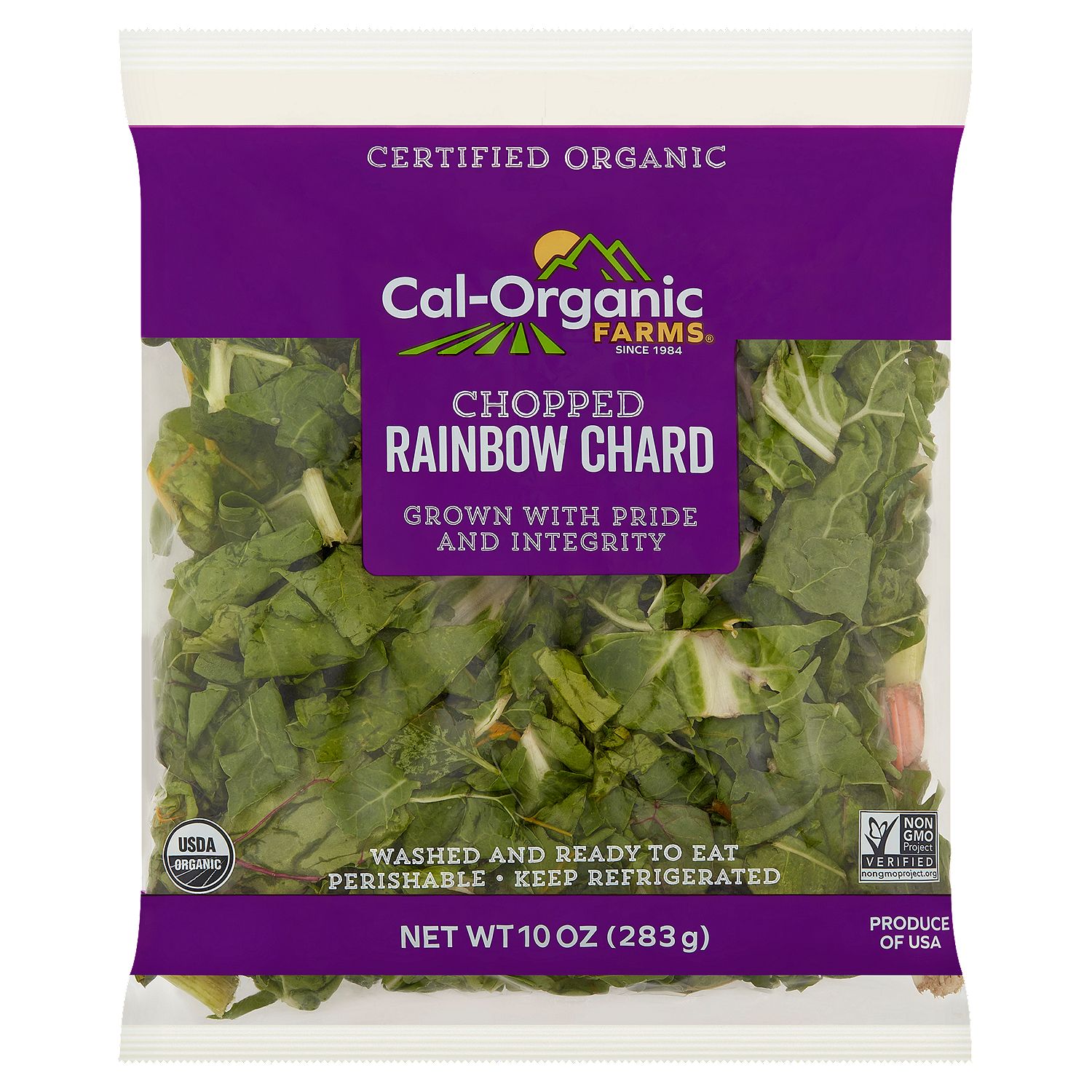 Cal-Organic Farms Chopped Rainbow Chard, 10 oz bag