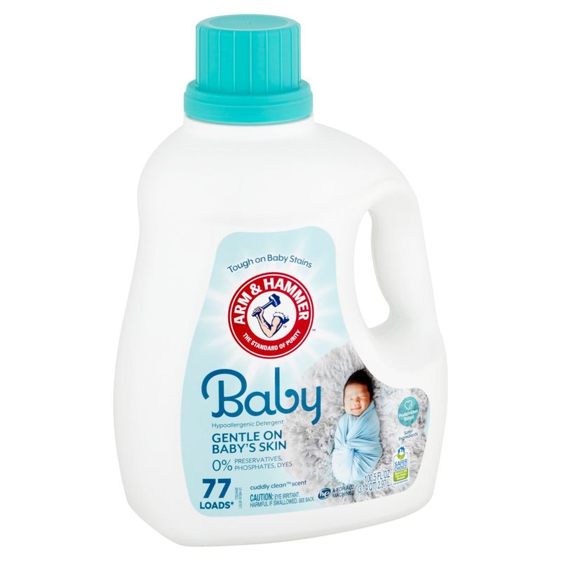 Arm &amp; Hammer Cuddly Clean Scent Baby Hypoallergenic Detergent, 77 loads, 100.5 fl oz