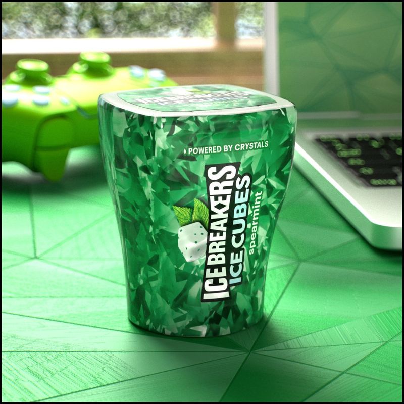 Ice Breakers Ice Cubes Spearmint Sugar Free Gum, 40 count
