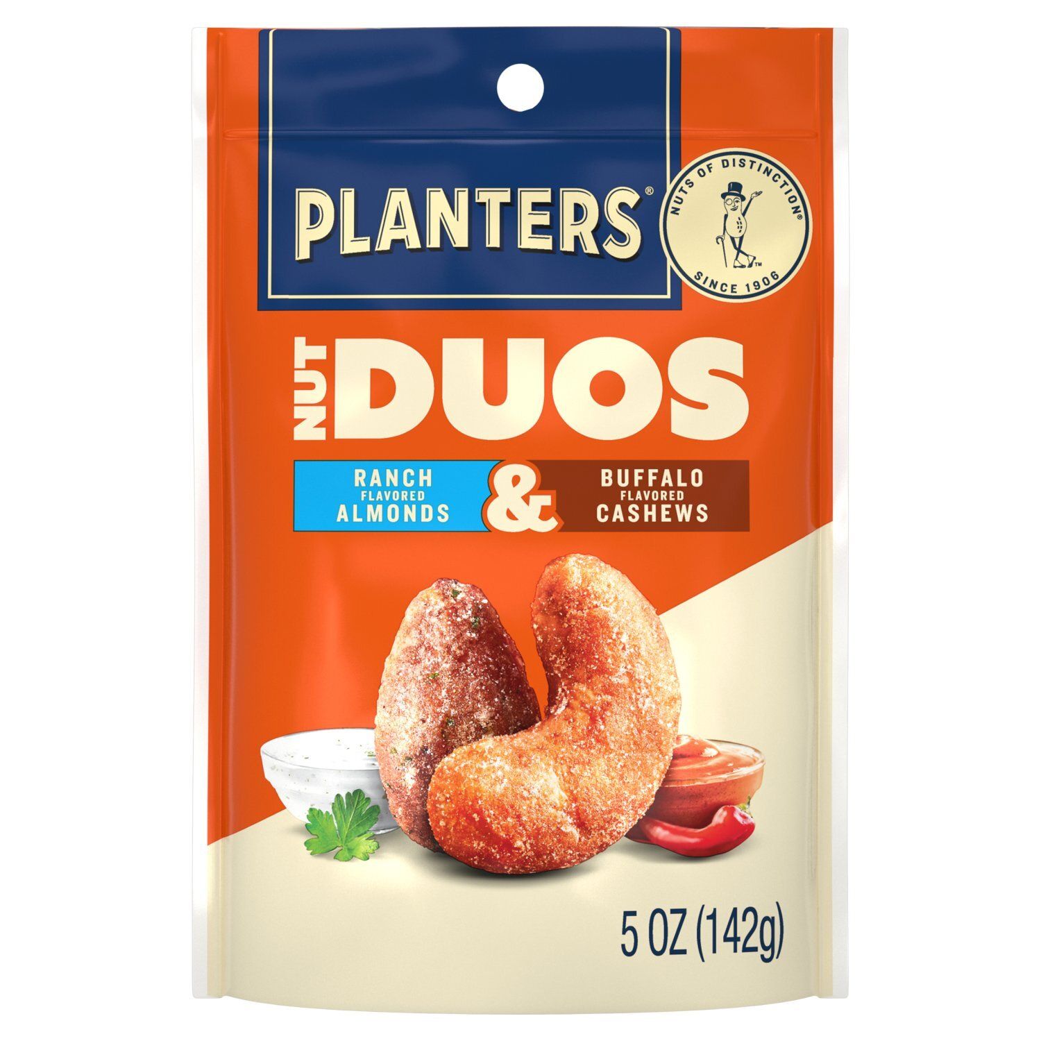 Planters Ranch Flavored Almonds &amp; Buffalo Flavored Cashews Nut Duos, 5 oz