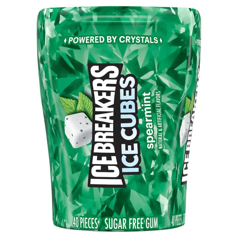 Ice Breakers Ice Cubes Spearmint Sugar Free Gum, 40 count