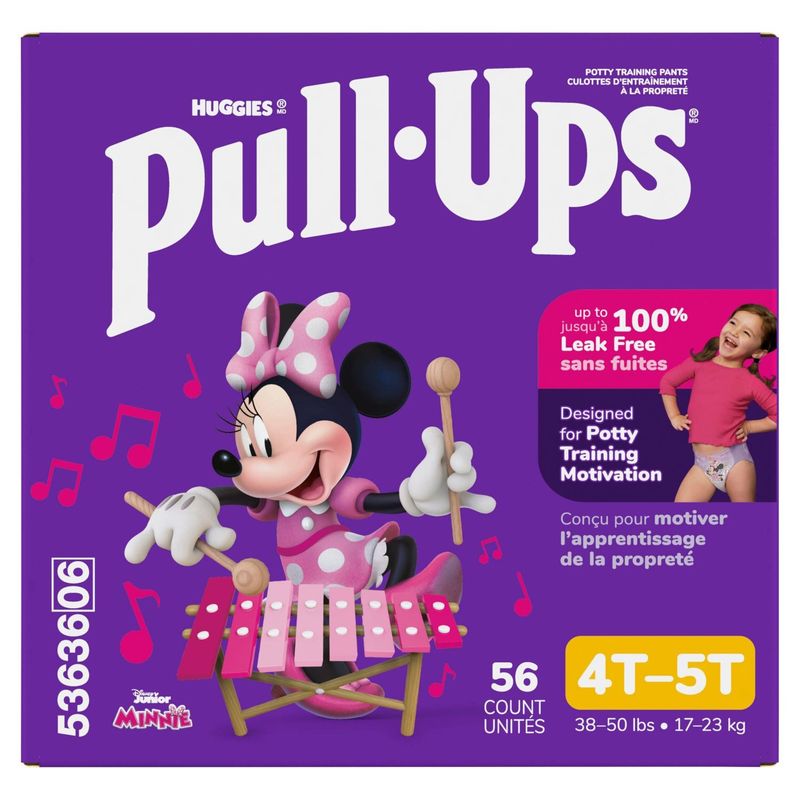 Huggies Pull-Ups Disney Junior Minnie Potty Training Pants, Size 4T-5T, 38-50 lbs, 56 count