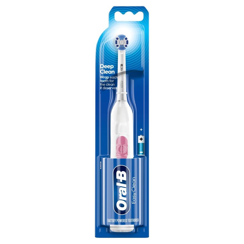 Oral B Easy Clean Battery Toothbrush, Deep Clean - White, with (1) Brush Head, Batteries Included