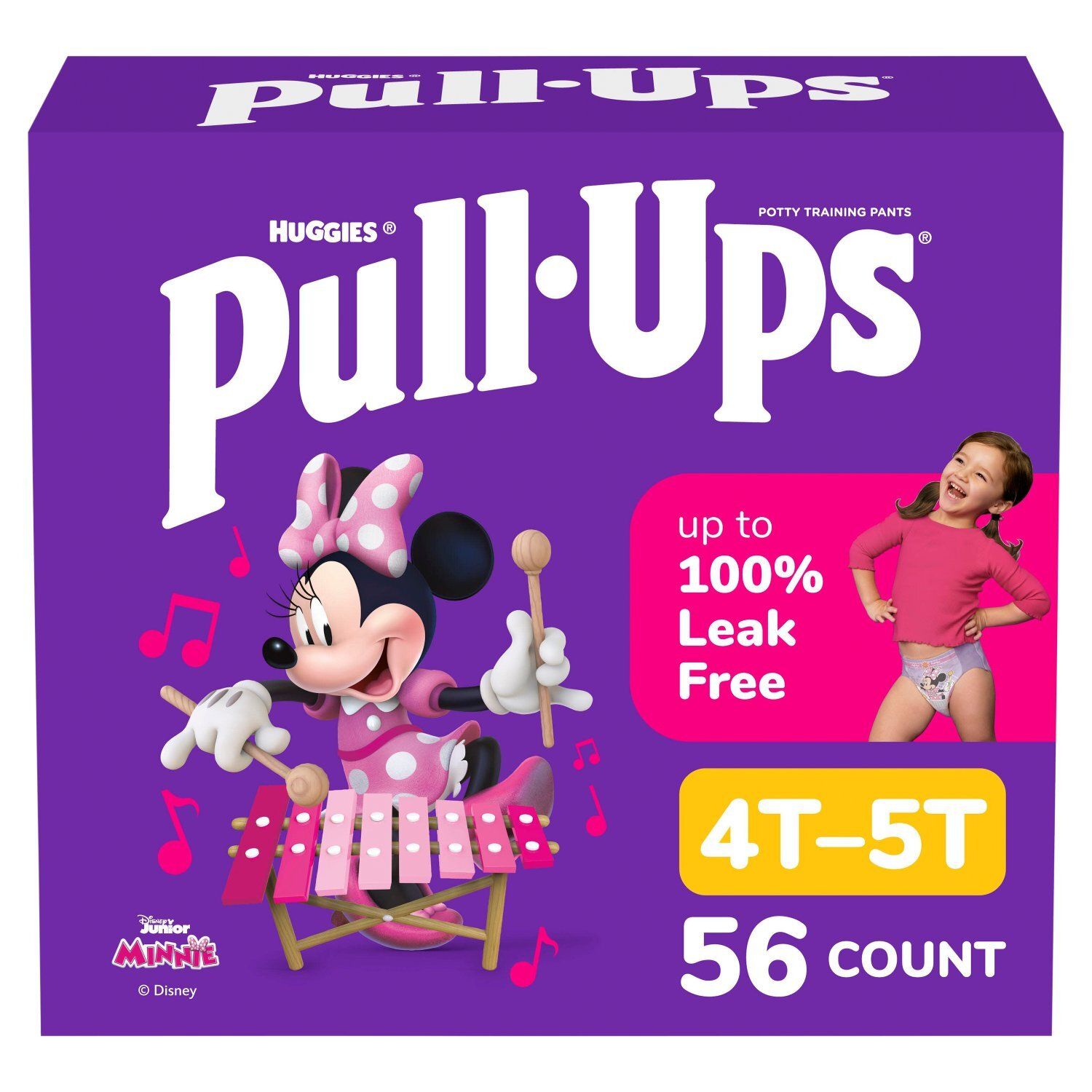 Huggies Pull-Ups Disney Junior Minnie Potty Training Pants, Size 4T-5T, 38-50 lbs, 56 count
