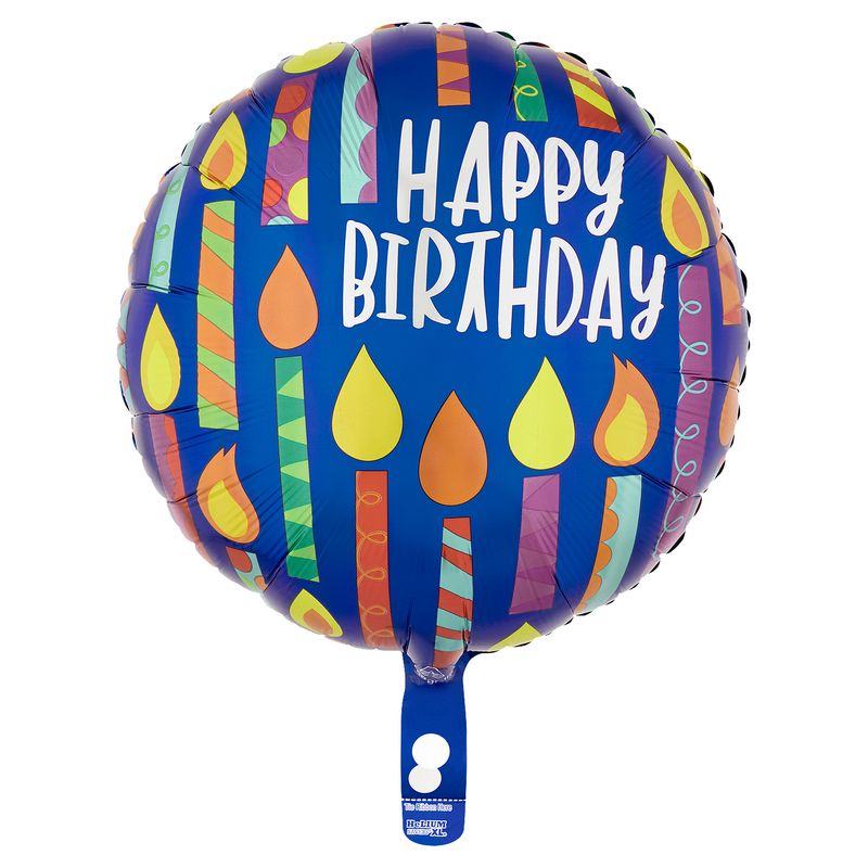 Happy Birthday Candles Standard Round Decorative Balloon, 17 in, 1 count