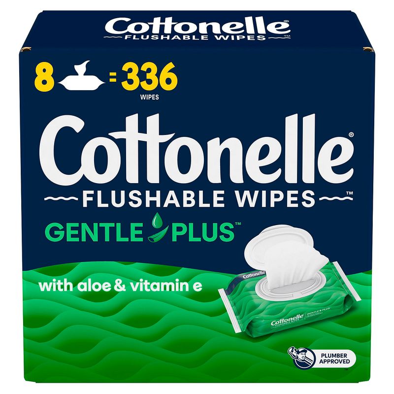 Cottonelle GentlePlus Hypoallergenic Flushable Wipes, 336 count