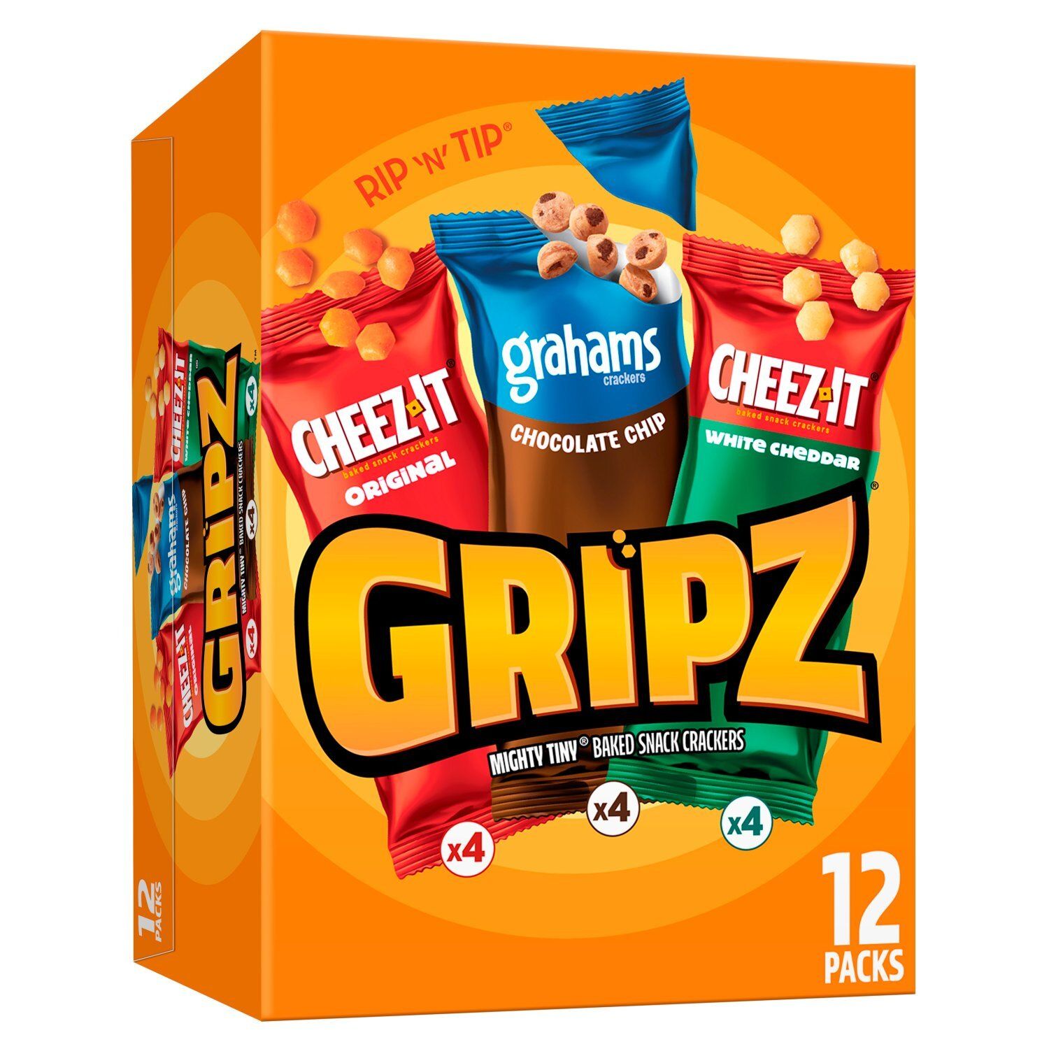 Gripz Mighty Tiny Baked Snack Crackers, 12 count, 11 oz