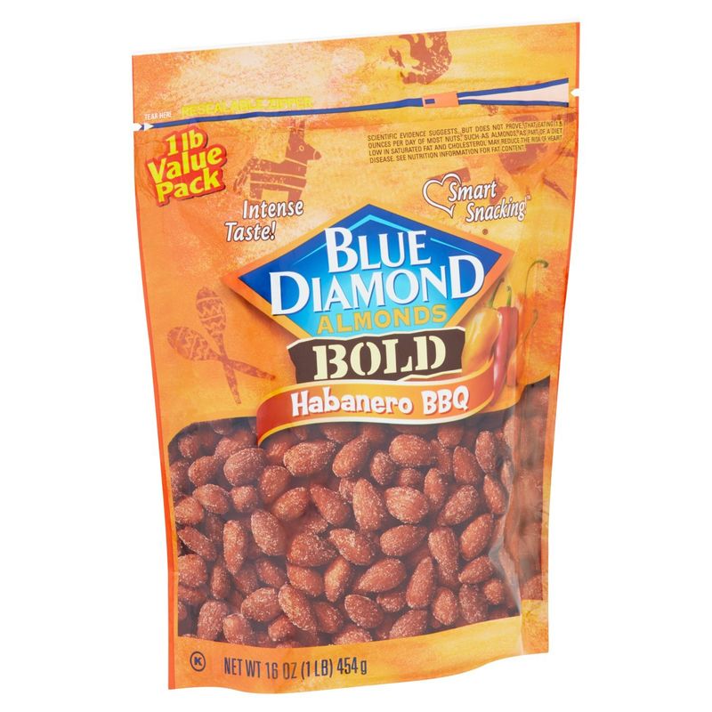 Blue Diamond Almonds Bold Habanero BBQ Almonds Value Pack, 16 oz