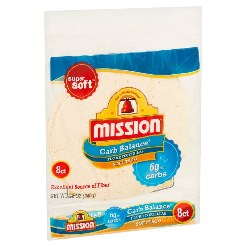 Mission Carb Balance Soft Taco Flour Tortillas, 8 count, 12 oz
