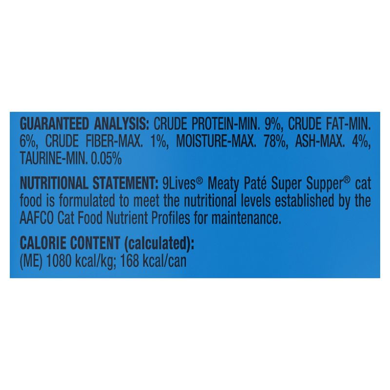 9Lives Meaty Paté Super Supper Cat Food, 5.5 oz, 4 count