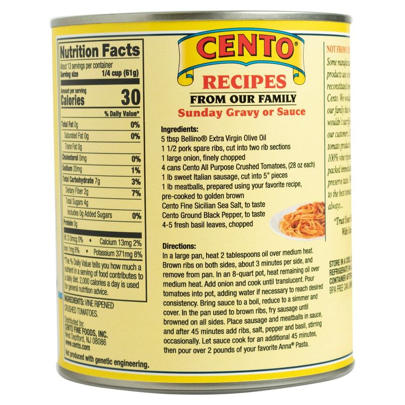 Cento All Purpose Crushed Tomatoes, 28 oz