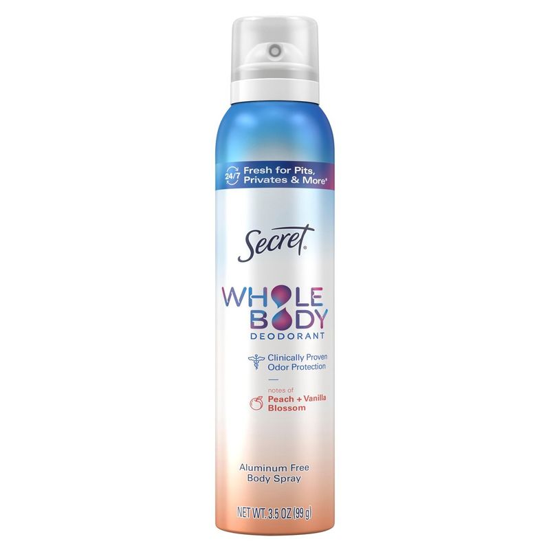 Secret Whole Body Cooling Deodorant Body Spray, 3.5 oz