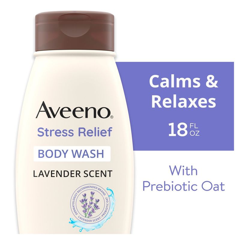 Aveeno Stress Relief Lavender Scent Body Wash, 18 fl oz