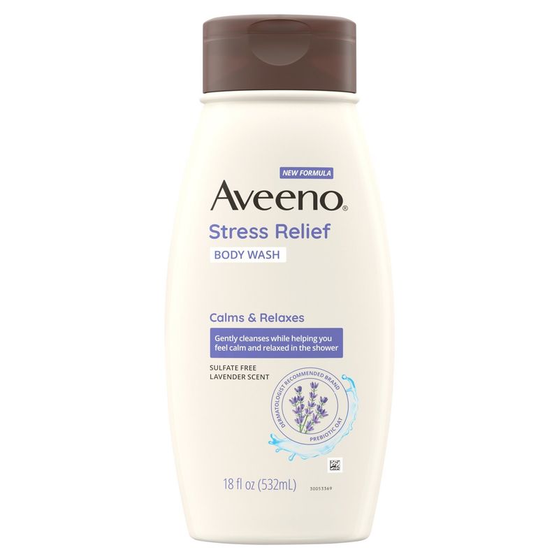 Aveeno Stress Relief Lavender Scent Body Wash, 18 fl oz