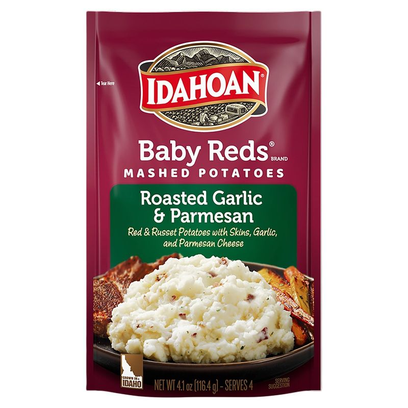 Idahoan Baby Reds Roasted Garlic &amp; Parmesan Mashed Potatoes, 4.1 oz