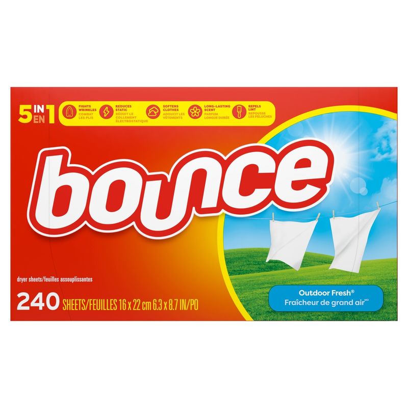 Bounce Fabric Softener Sheets, Outdoor Fresh Scent, 240 Count