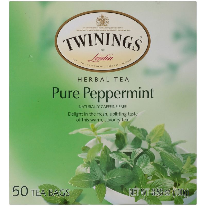 Twinings Pure Peppermint Herbal Tea Bags Value Pack, 50 count, 3.53 oz