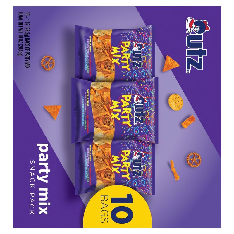 Utz Party Mix Snack Pack, 1 oz, 10 count