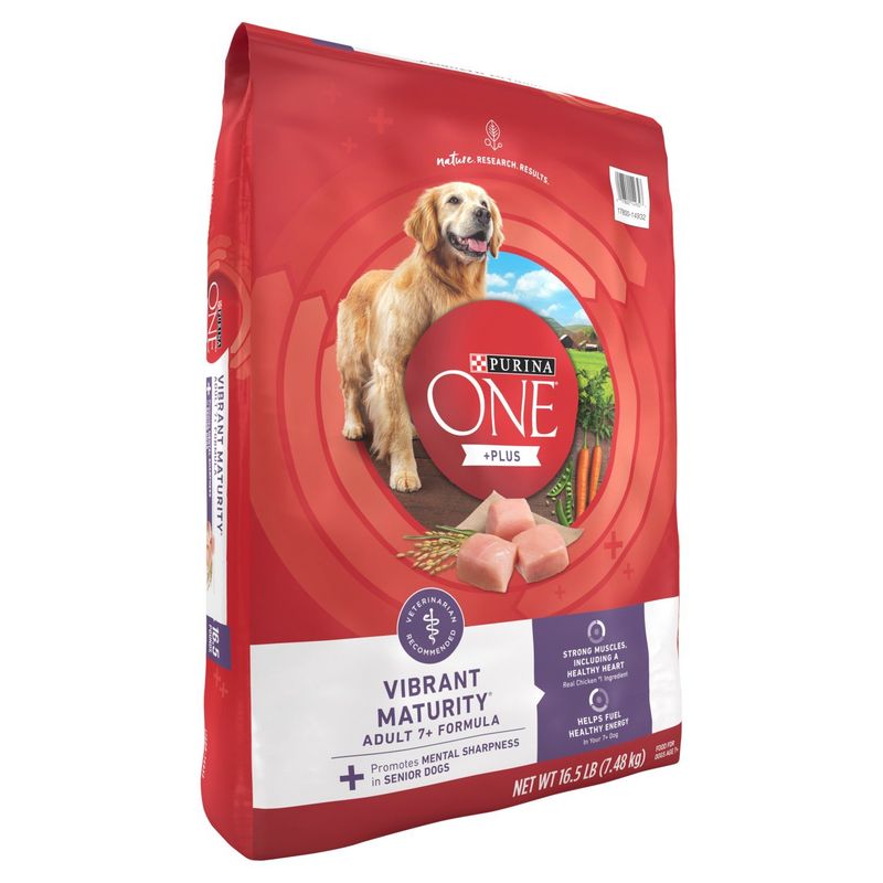 Purina ONE Plus Vibrant Maturity Adult 7+ Formula Dog Food, 16.5 lb