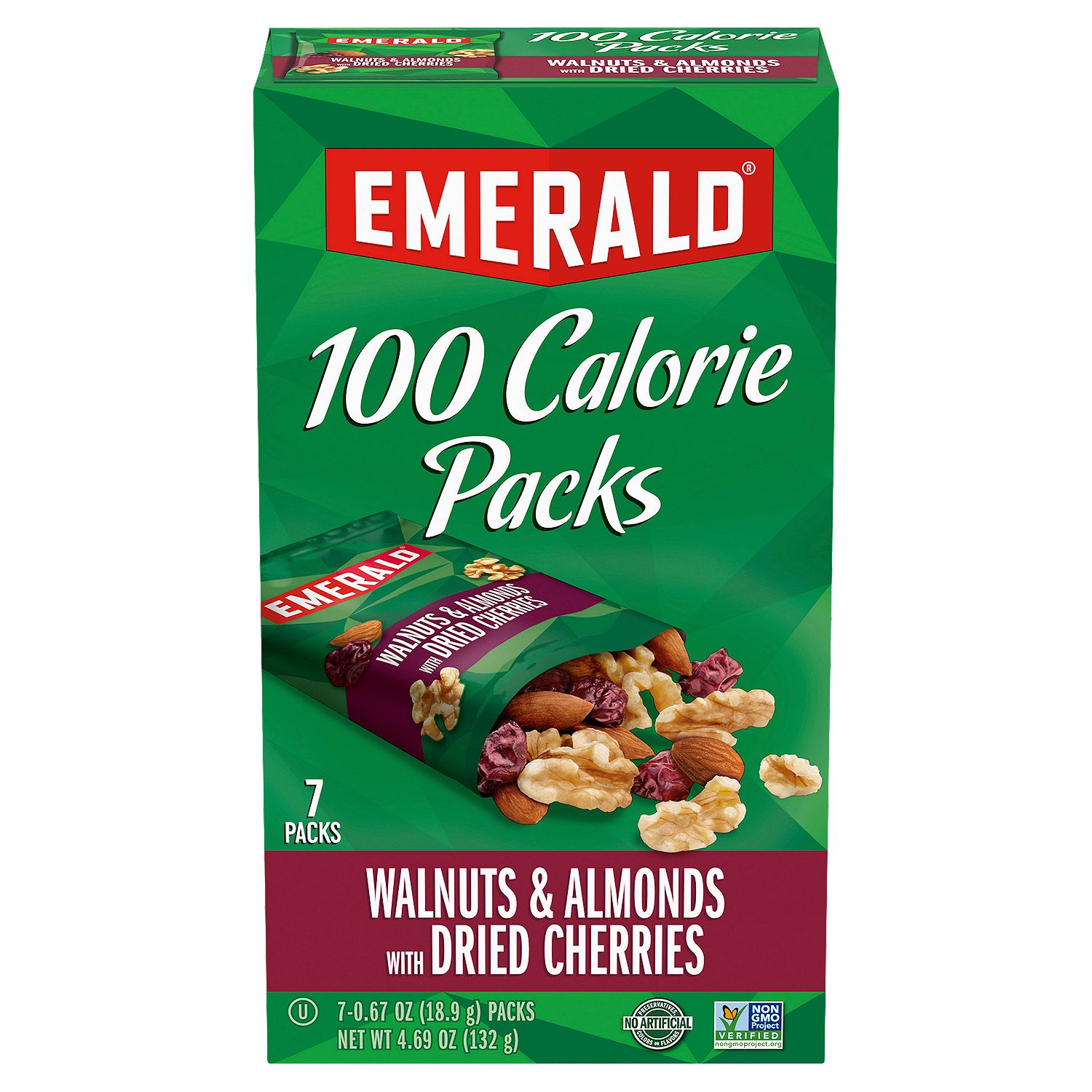 Emerald 100 Calorie Packs Walnuts &amp; Almonds with Dried Cherries, 0.67 oz, 7 count