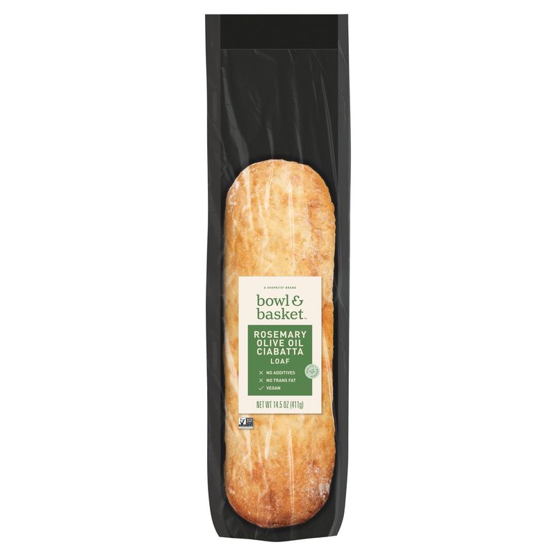 Bowl &amp; Basket Rosemary Olive Oil Ciabatta Loaf, 14.5 oz