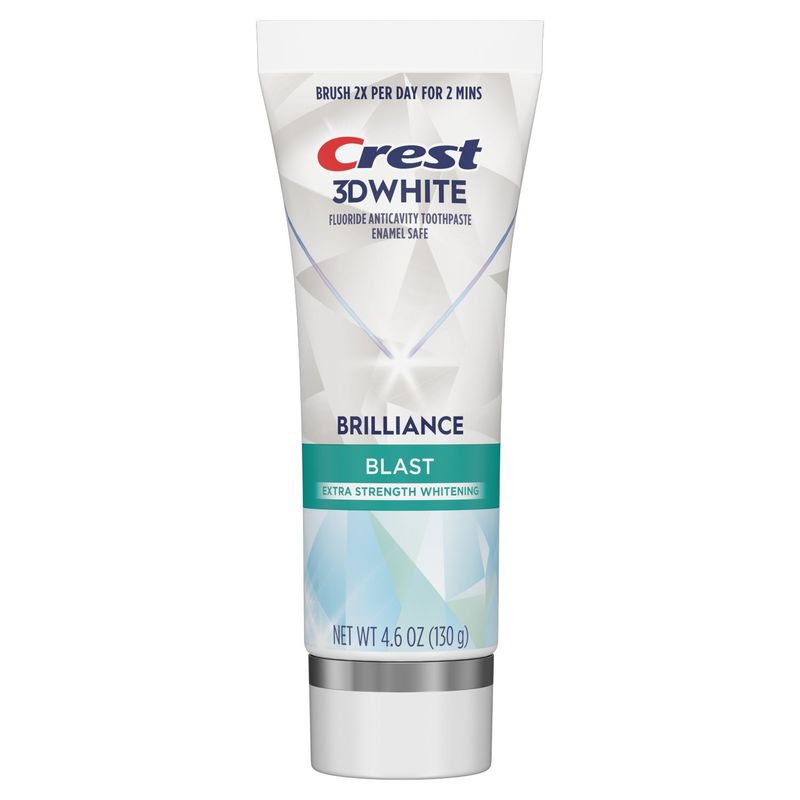 Crest 3D White Brilliance Blast Teeth Whitening Toothpaste, 4.6 oz, Whiter Teeth in 3 Days, Anticav