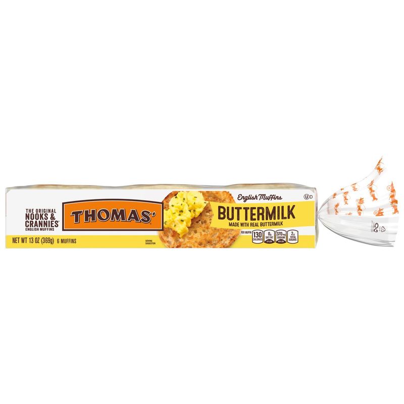 Thomas' Nooks &amp; Crannies The Original Buttermilk English Muffins Limited Edition, 6 count, 13 oz