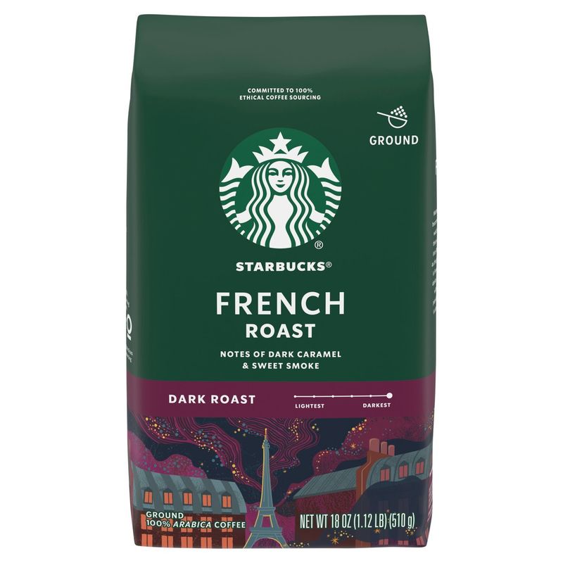 Starbucks Dark French Roast Ground Coffee, 18 oz