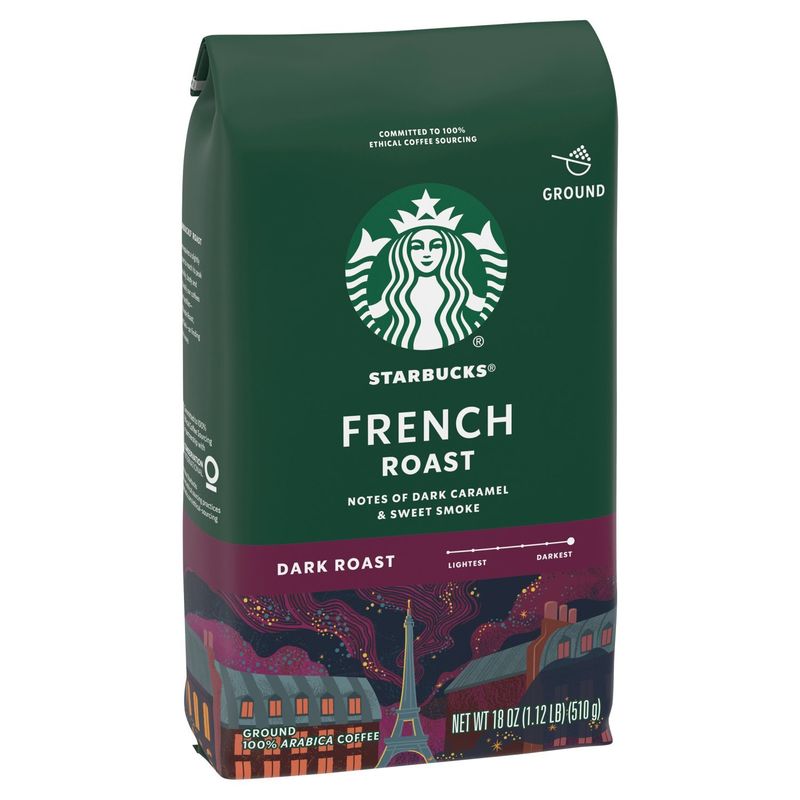 Starbucks Dark French Roast Ground Coffee, 18 oz