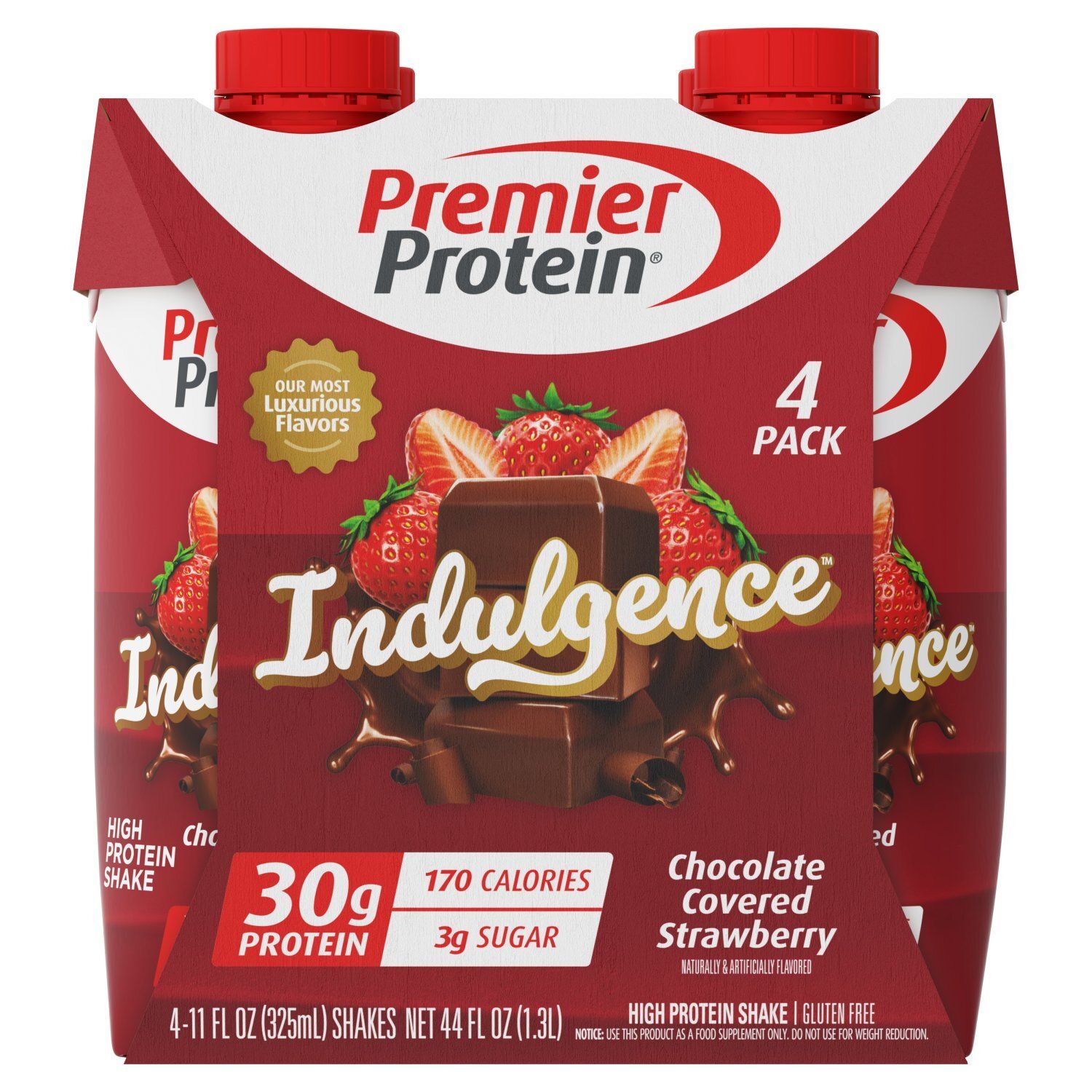 Premier Protein Indulgence Chocolate Covered Strawberry High Protein Shake, 11 fl oz, 4 count