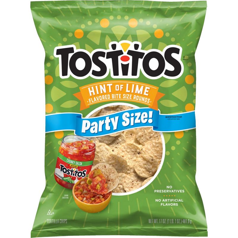 Tostitos Tortilla Chips Hint of Lime Flavored 17 Oz