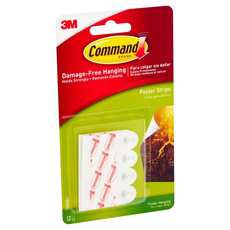 Command Brand Poster Hanging Strips, 12 count
